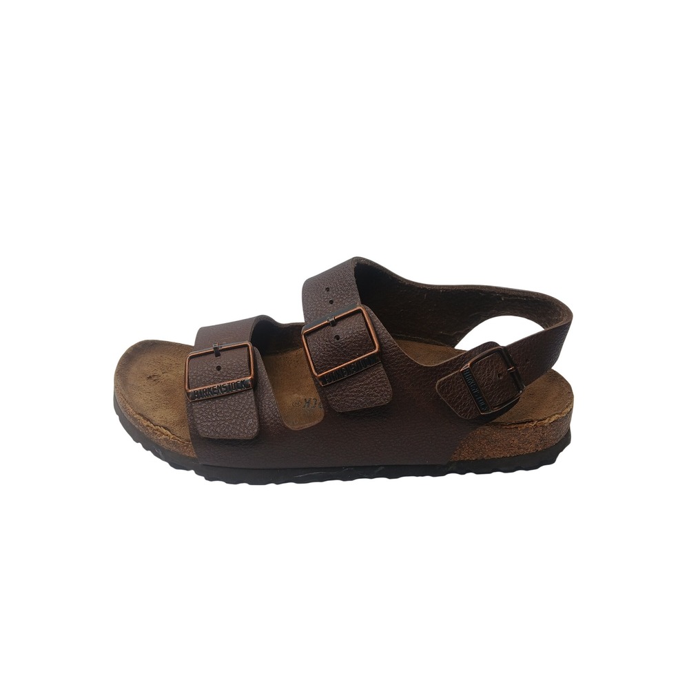 Birkenstock Milano Sandals Women 40 Brown Triple Strap Slingback Cork Footbed